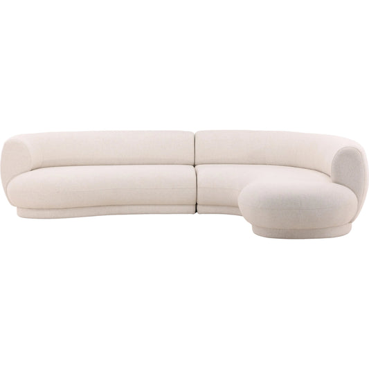 Lake Chaise Sectional by Arch & Plane in frio cream. Made from linen blend fabric in a modern style.