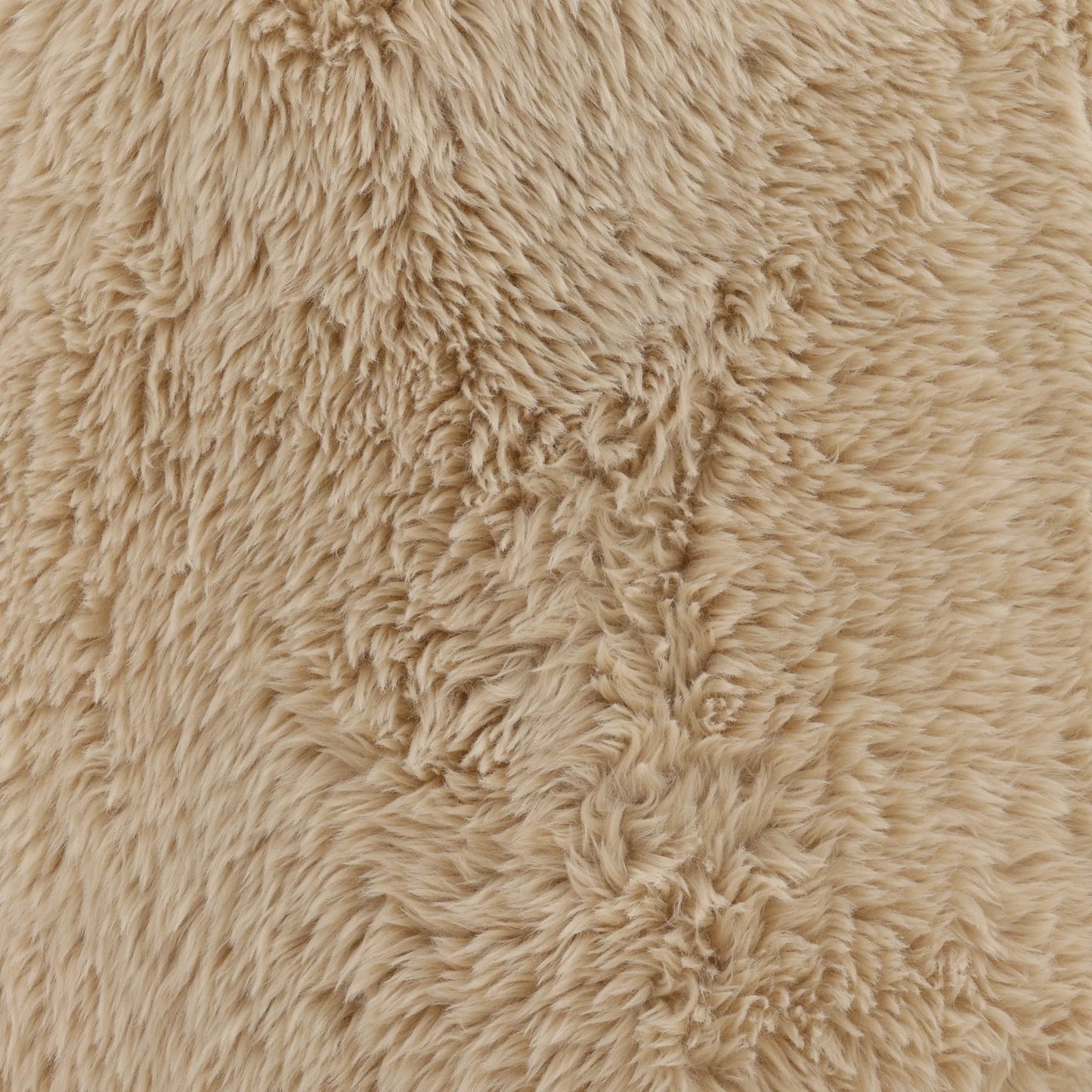 002 SI-2532924 | Closeup | Roberta Stool by Arch & Plane in sand. Made from faux fur fabric, rubber wood in a unique style.