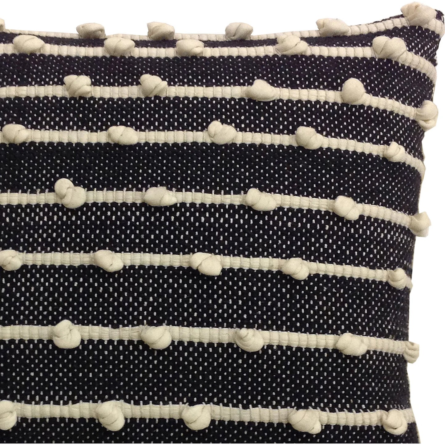 002 SI-2350816 | Closeup | Sigrid Pillow by Arch & Plane in black, ivory. Made from cotton in a rustic style.