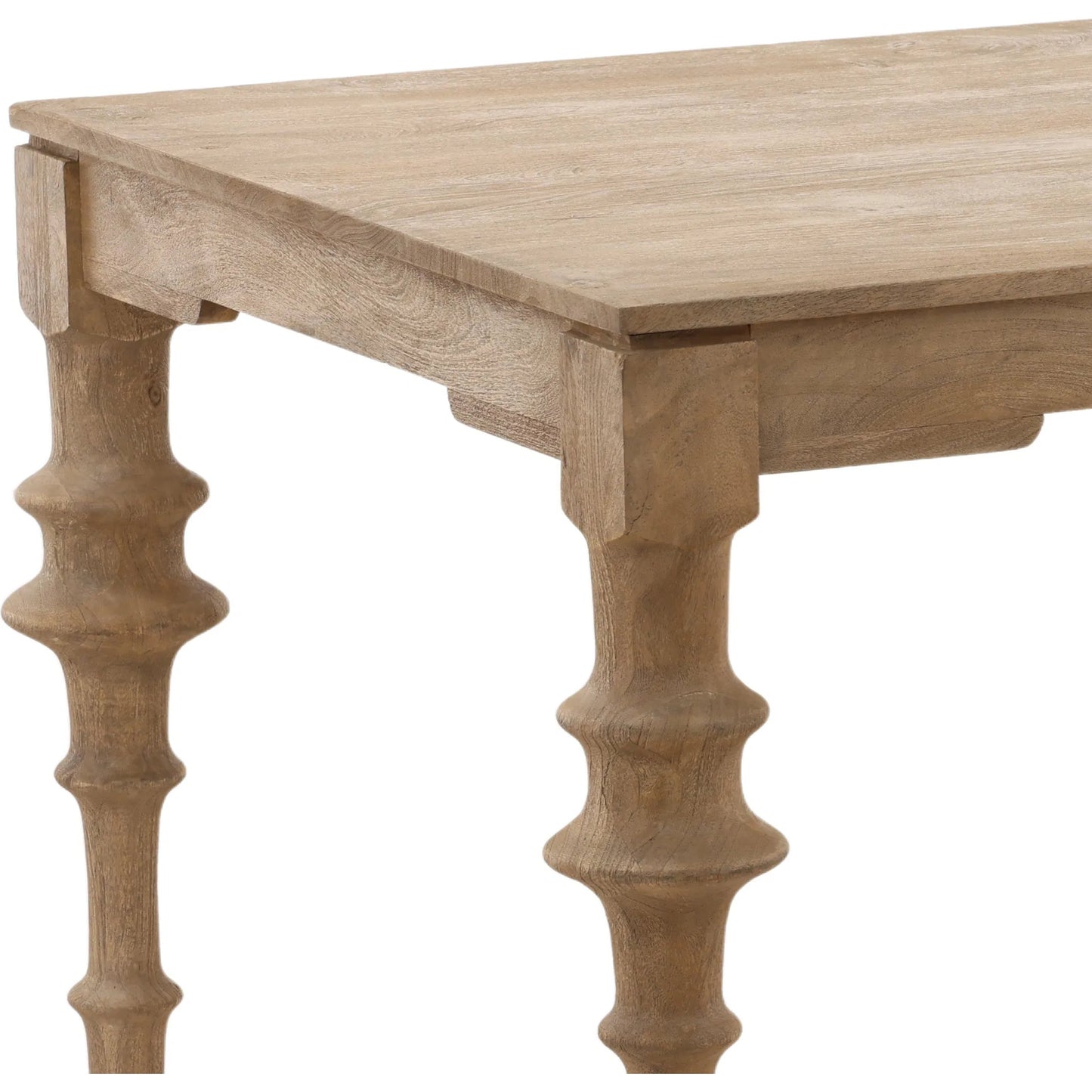 004 SI-2440628 | Closeup | Chet Dining Table by Arch & Plane in natural. Made from mango wood in a transitional style.
