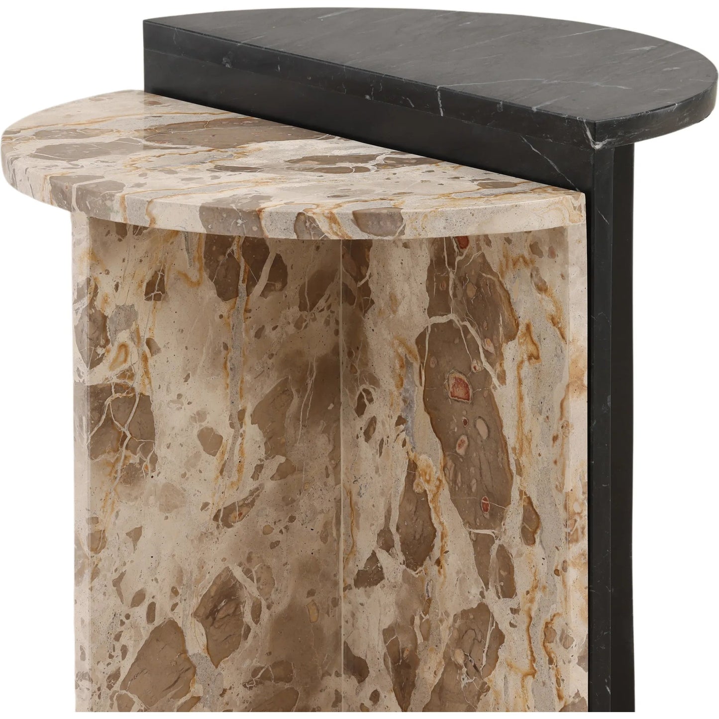 006 SI-2532941 | Closeup | Etha Nesting Table (Set of 2) by Arch & Plane in black, cream. Made from marble in a unique style.