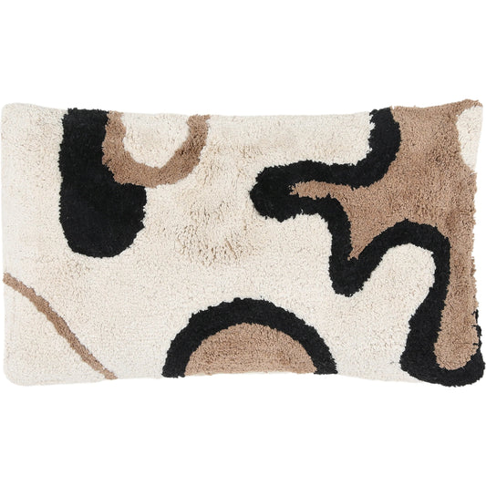 Zaraea Pillow by Arch & Plane in black, off white, taupe. Made from woven cotton cover in a eclectic & global style.