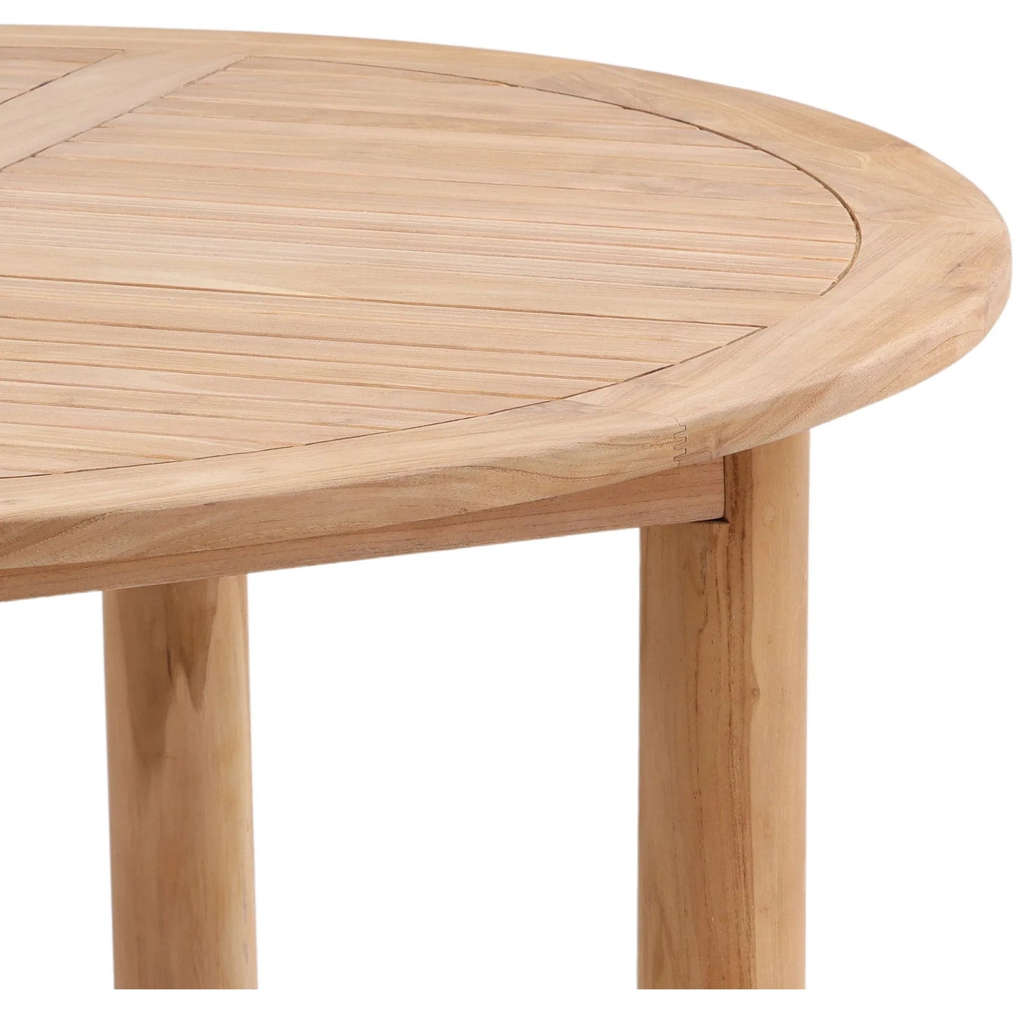 005 SI-2532945 | Closeup | Leonel Outdoor Dining Table by Arch & Plane in natural. Made from teak wood in a unique style.
