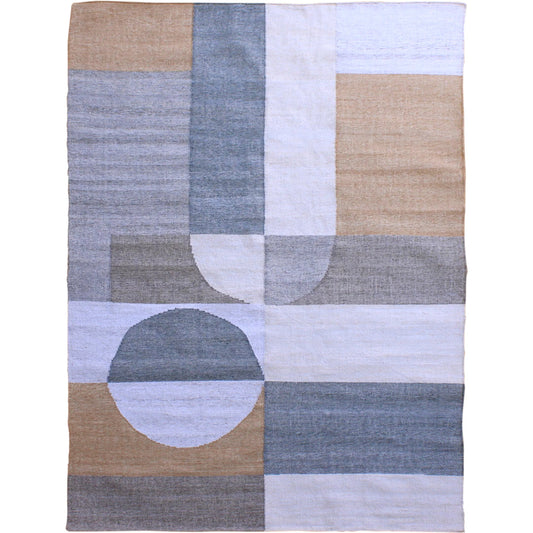 Ibrahim DOV44023-GREY Outdoor Rug by Arch & Plane in grey. Made from handwoven punja kilim pet yarn in a unique style.