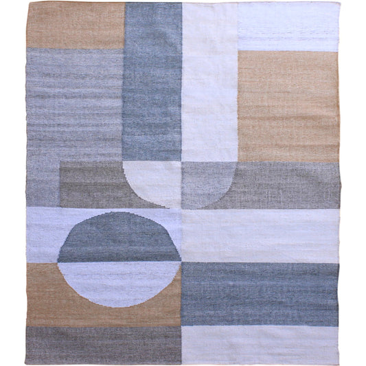 Ibrahim DOV44023-GREY Outdoor Rug by Arch & Plane in grey. Made from handwoven punja kilim pet yarn in a unique style.