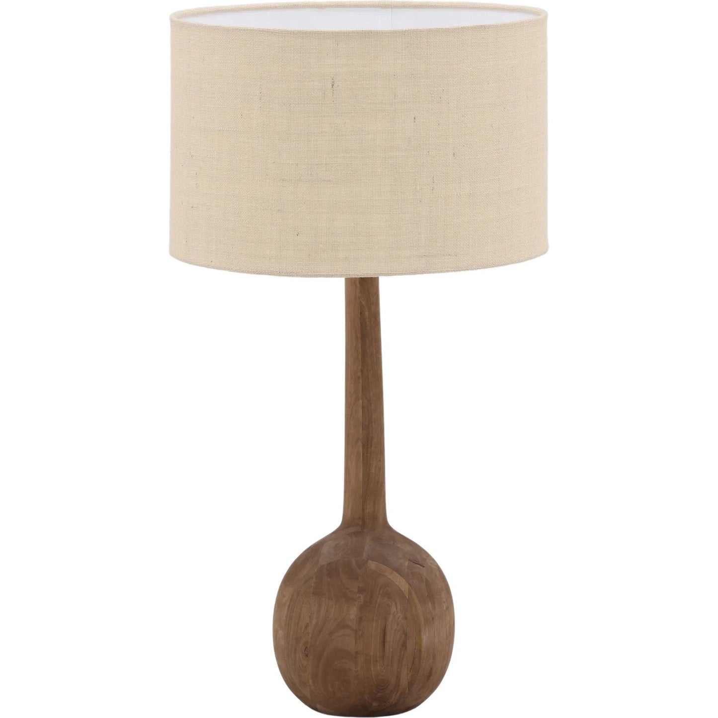 001 SI-2350859 | Primary Silo | Fonda Table Lamp by Arch & Plane in medium brown, beige shade. Made from mango wood, jute shade in a transitional style.
