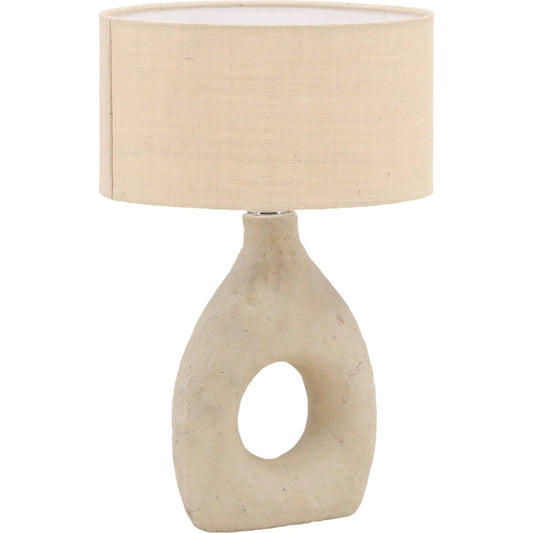 001 SI-2350862 | Primary Silo | Hailey Table Lamp by Arch & Plane in cream, beige shade. Made from paper mache, jute shade in a transitional style.