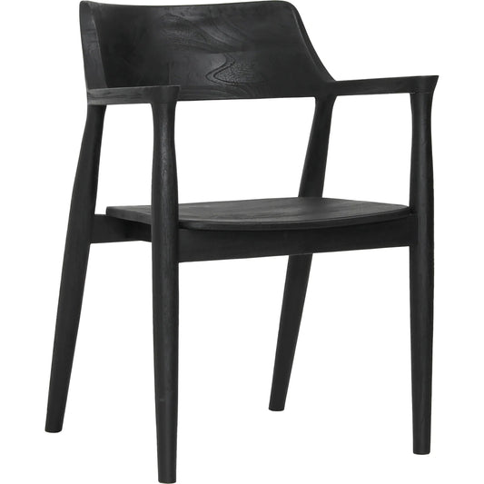 Stafford Dining Chair by Arch & Plane in black. Made from teak wood in a modern style.