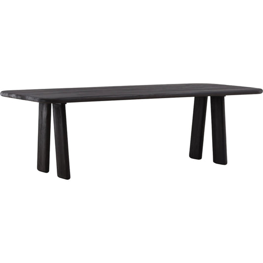 Marcela Dining Table by Arch & Plane in dark brown. Made from mindi wood in a modern style.