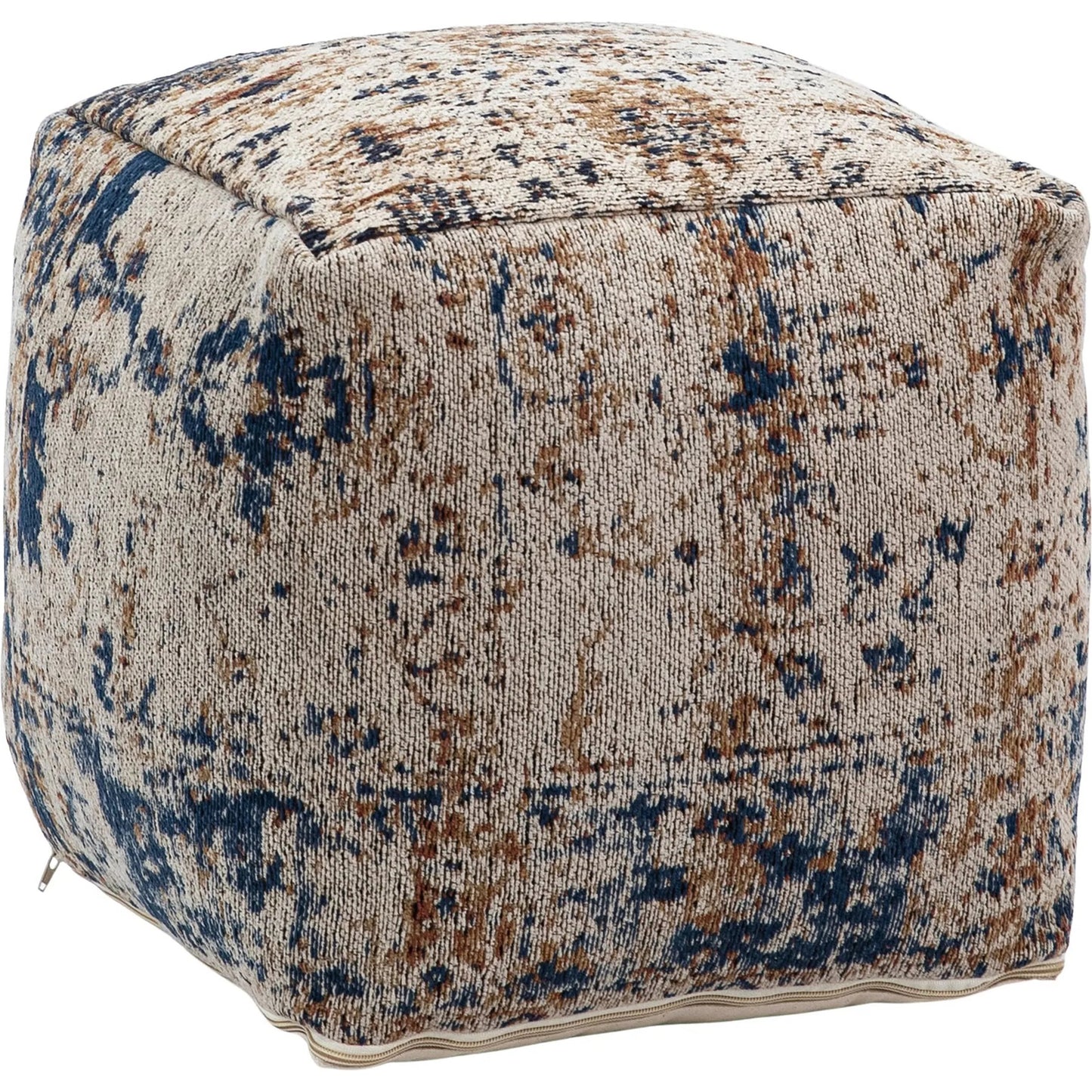 001 SI-2075356 | Primary Silo | Kenzo Vintage Inspired Pouf by Arch & Plane in blue, grey, multi, pattern. Made from cotton in a modern style.
