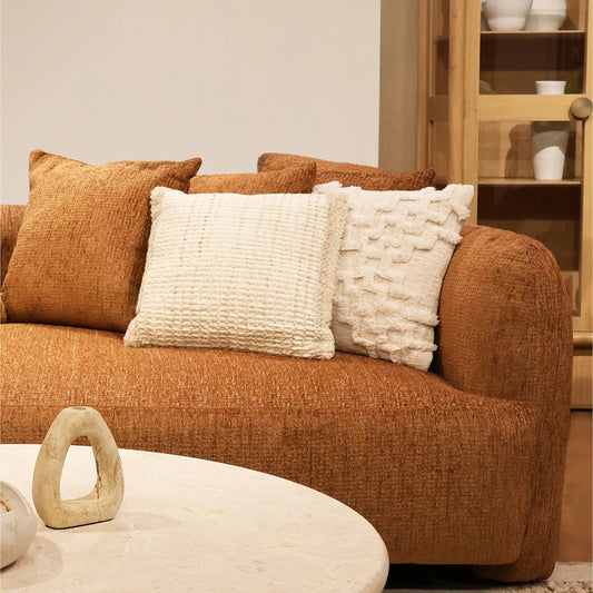 Taraji Pillow by Arch & Plane in natural. Made from handwoven cotton in a rustic style.