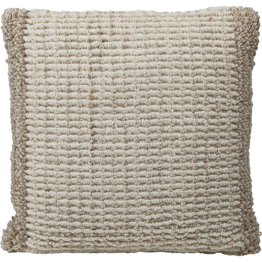 Aadan Pillow by Arch & Plane in beige, ivory. Made from handwoven wool in a transitional style.