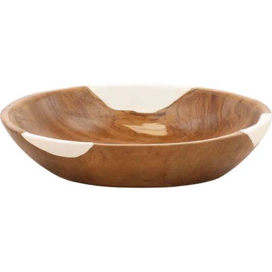 Althaea Bowl by Arch & Plane in natural, white. Made from mindi wood, resin in a transitional style.