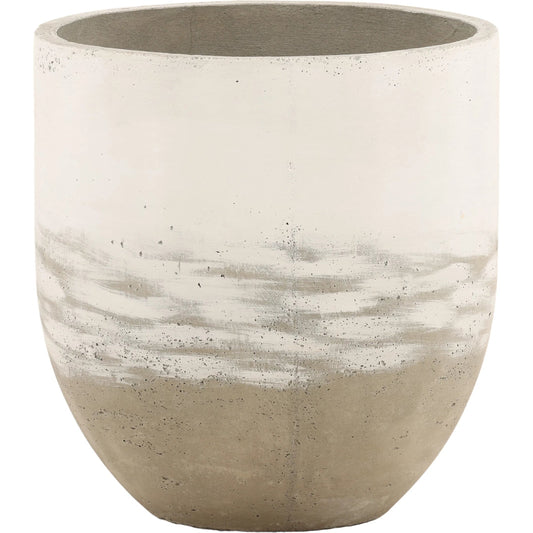 Fenris Pot by Arch & Plane in off white, grey. Made from cement in a transitional style.