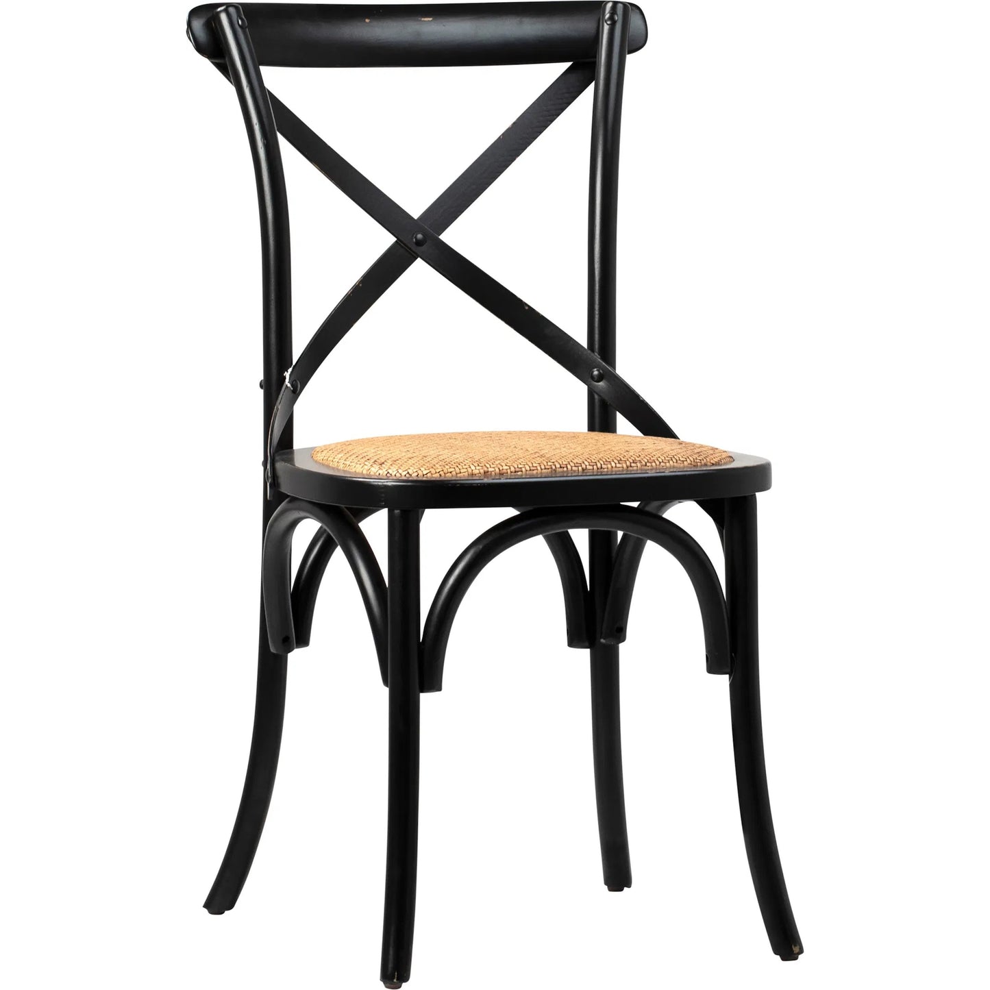 001 SI-2075426 | Primary Silo | Gaston Parisian Cafe Dining Chair by Arch & Plane in black, natural brown and antique black finish with rattan upholstery. Made from birch wood, rattan in a modern style.