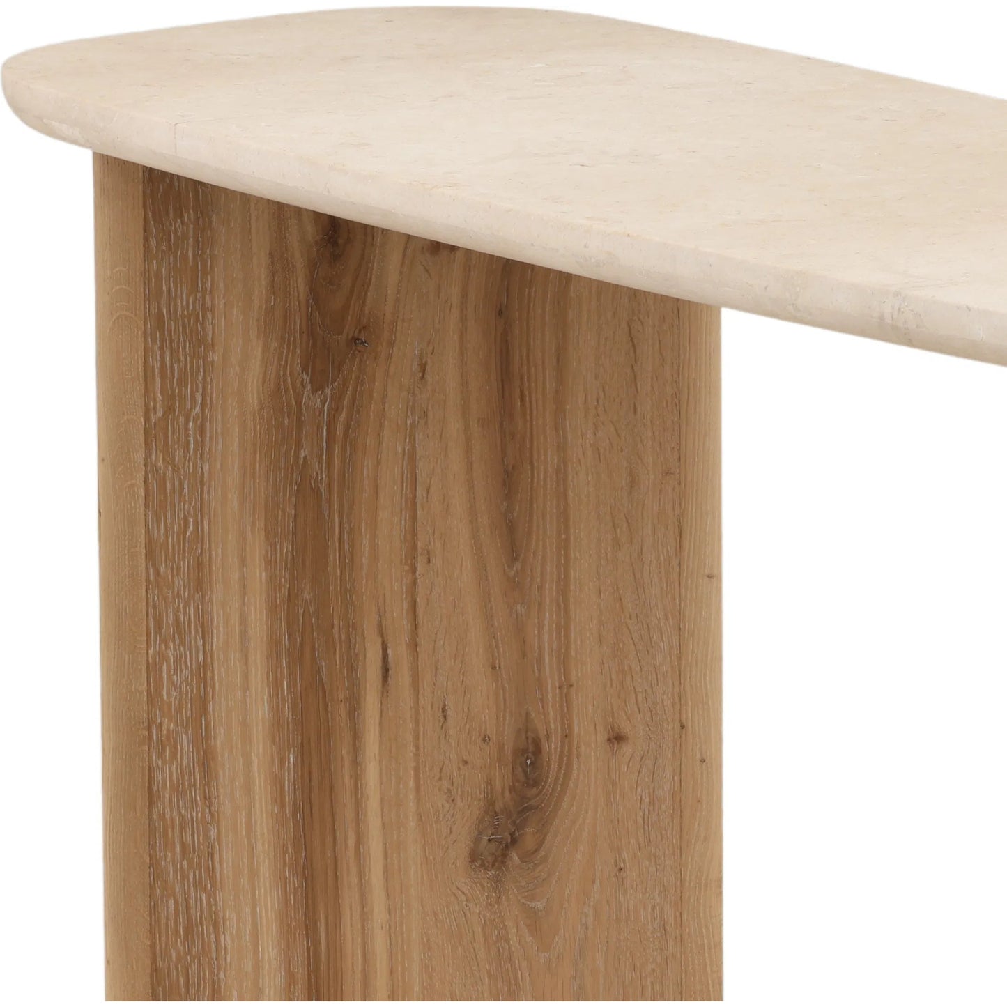 007 SI-2533054 | Closeup | Arne Console Table by Arch & Plane in natural wash, cream. Made from oak wood, oak veneer, marble in a unique style.