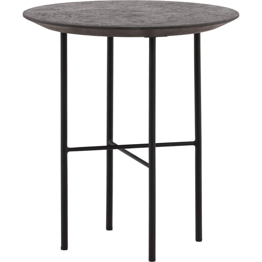 Leigh End Table by Arch & Plane in black. Made from micro cement, metal in a modern style.