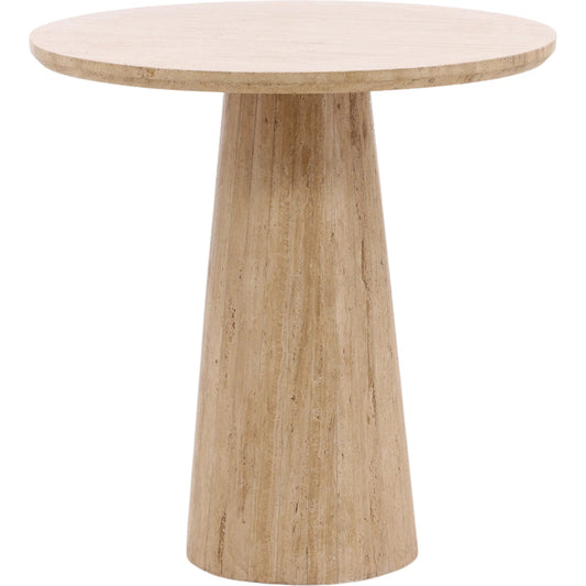 Priscilla Bistro Table by Arch & Plane in natural. Made from travertine in a transitional style.