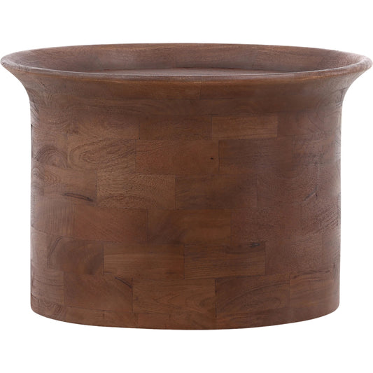 Hall End Table by Arch & Plane in brown. Made from mango wood in a transitional style.