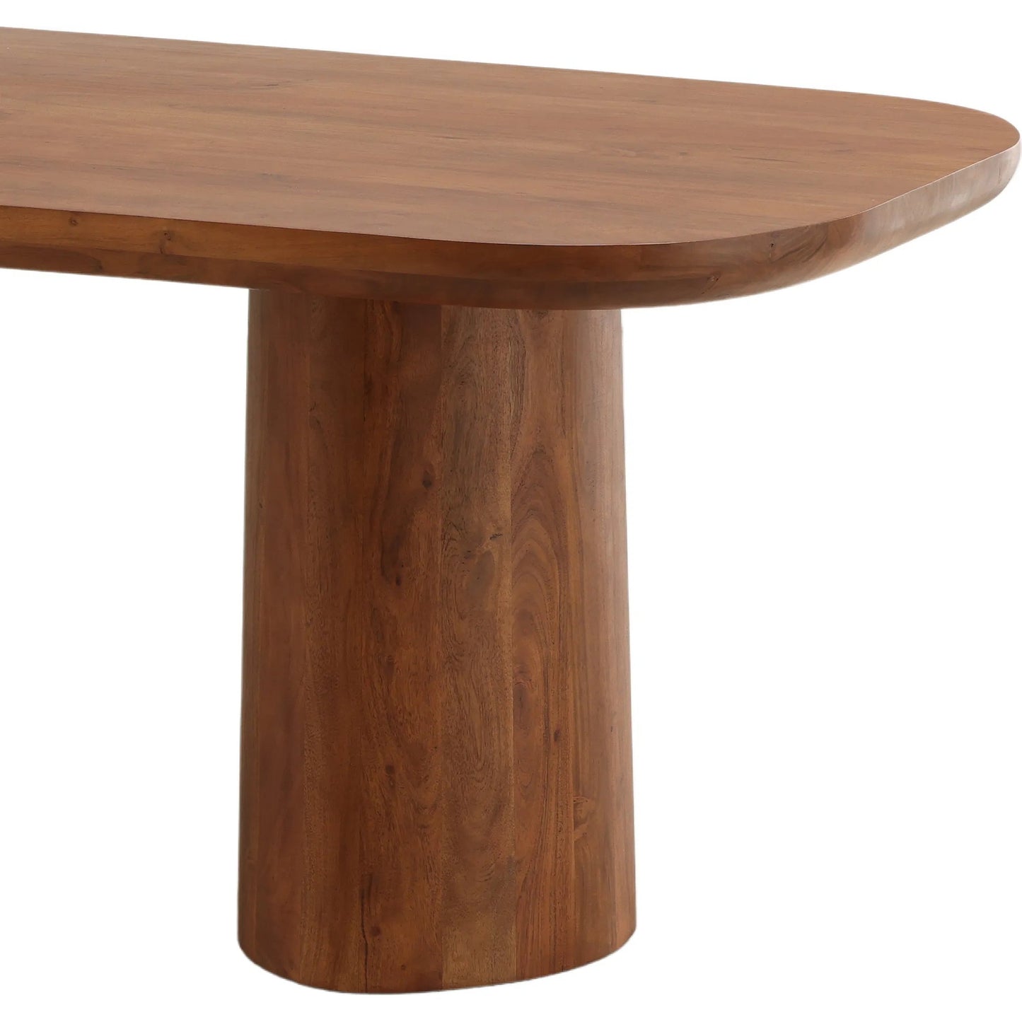 005 SI-2440805 | Closeup | Montana Dining Table by Arch & Plane in brown. Made from acacia wood in a transitional style.