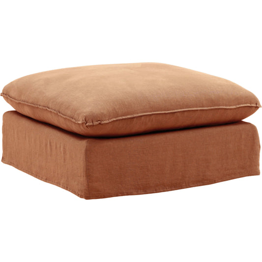 Vivian Ottoman, Slipcover Only by Arch & Plane. Made from 100% linen performance fabric in a eclectic & global style.