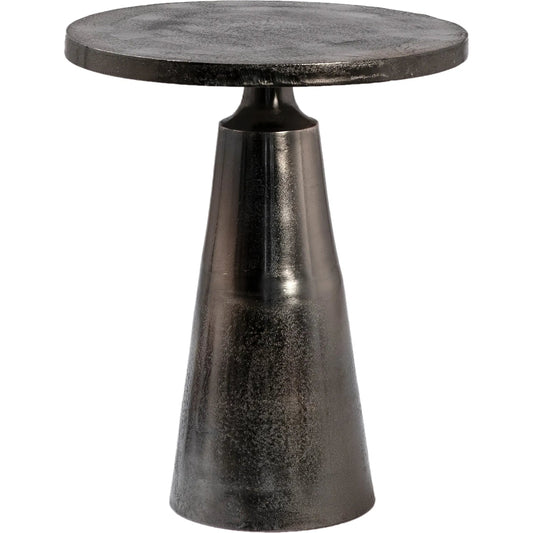 Black Nickel Pedestal Side Table by Arch & Plane in black nickel. Made from aluminum in a modern style.