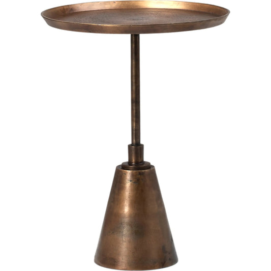 Sunbury Antique Brass Finished Side Table by Arch & Plane in gold and oil brass finish. Made from cast aluminum in a modern style.