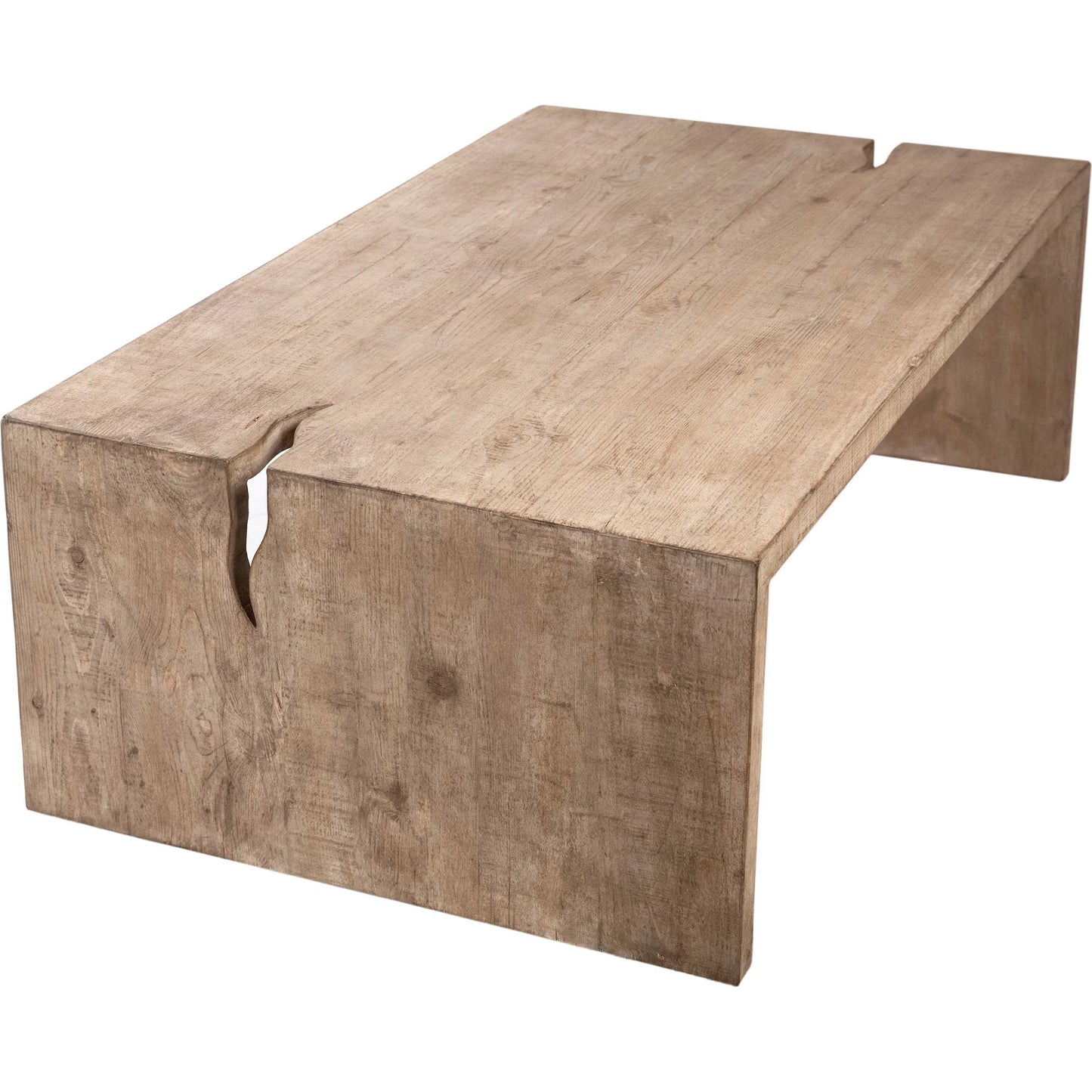 002 SI-2075319 | Additional Silo | Evie Reclaimed Pine Waterfall Console Table by Arch & Plane in natural, brown and light warm wash sealed finish. Made from reclaimed pine wood in a modern style.