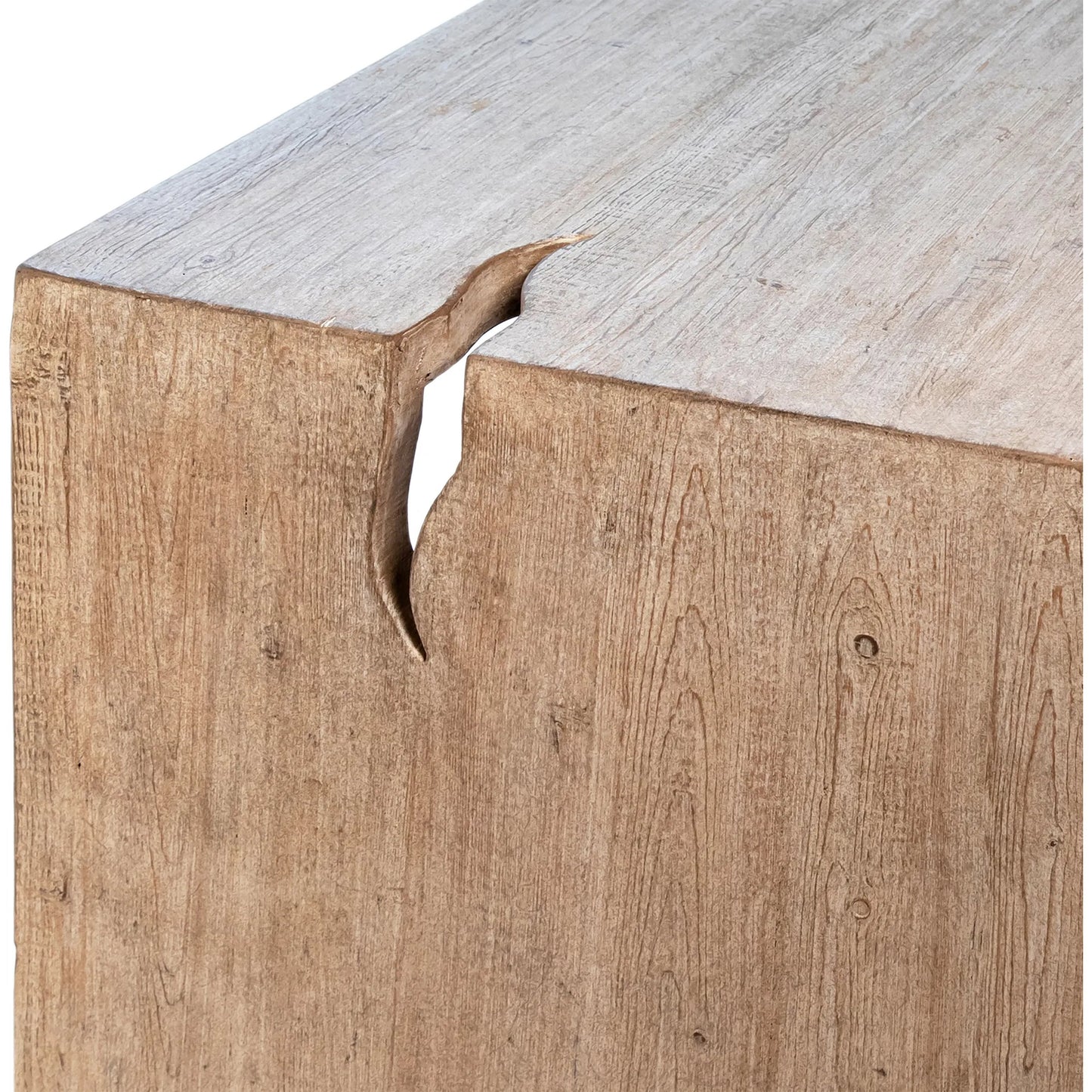 005 SI-2075321 | Closeup | Edward Reclaimed Pine Minimalist Desk by Arch & Plane in light brown and light warm wash sealed finish. Made from reclaimed pine wood in a modern style.