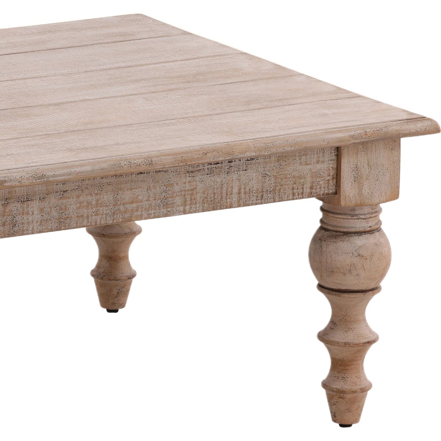003 SI-2075479 | Closeup | Zuri Rectangular Reclaimed Pine Coffee Table by Arch & Plane in brown and antique natural water-base sealed finish. Made from reclaimed pine wood in a modern style.