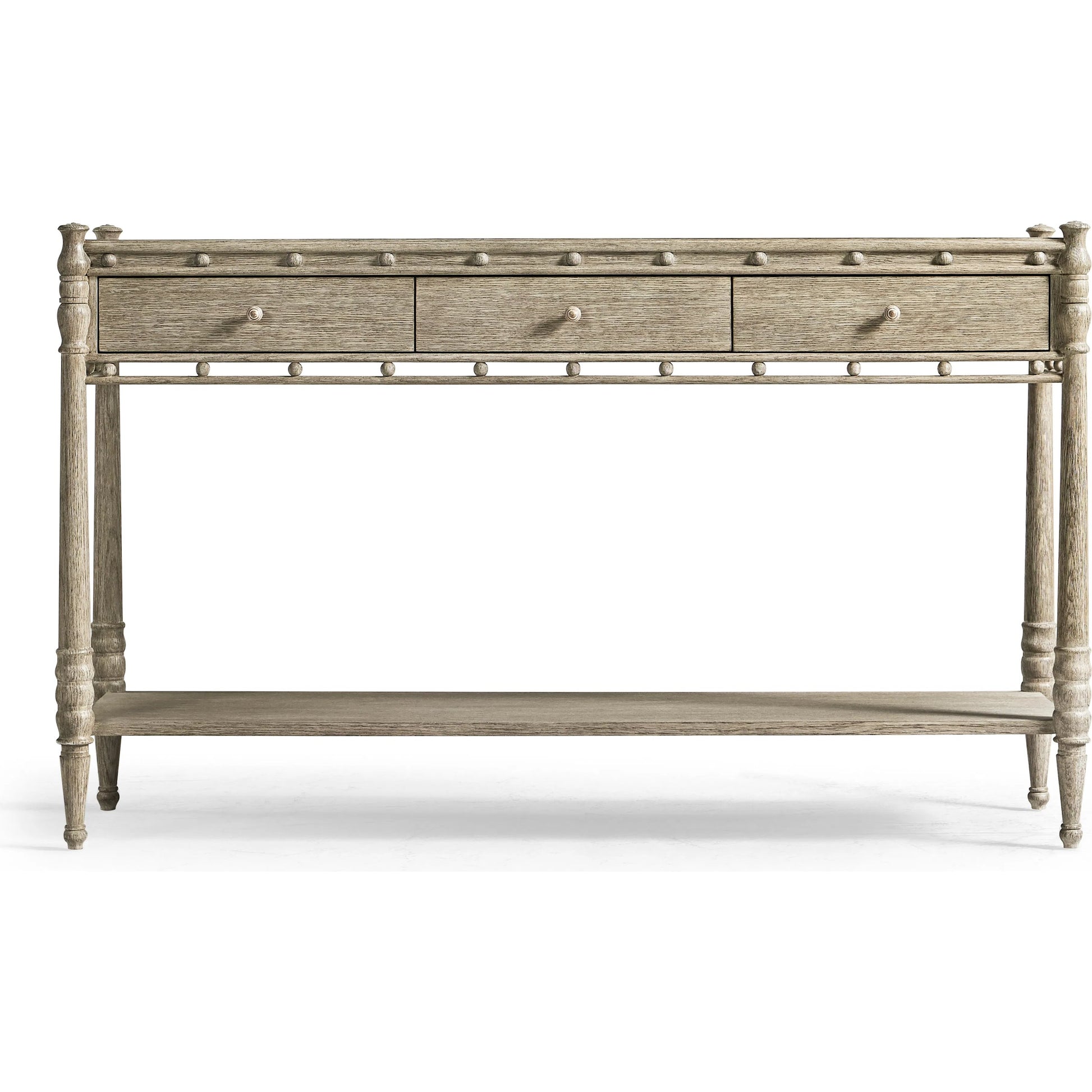 Morris Console Table by Jonathan Charles in greyed oak. Made from oak in a traditional style.