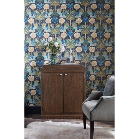 Commerce and Market Dukes Bar Cabinet by Hooker Furniture in dark wood and elm, gold. Made from unique in a traditional style.