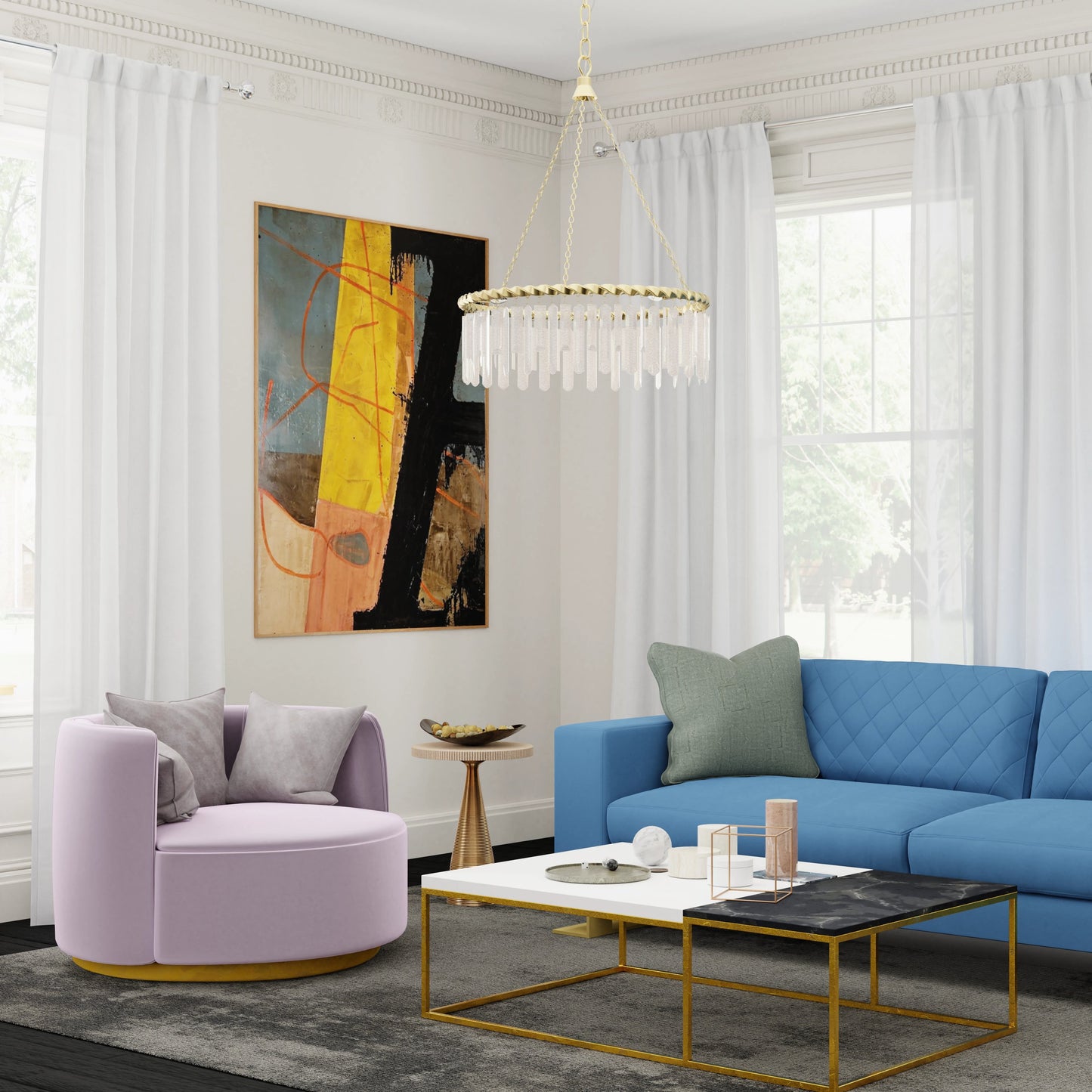 006 SI-1966003 | Lifestyle | Reverie Chandelier by Lumanity in brass. Made from iron, crystal in a modern style.