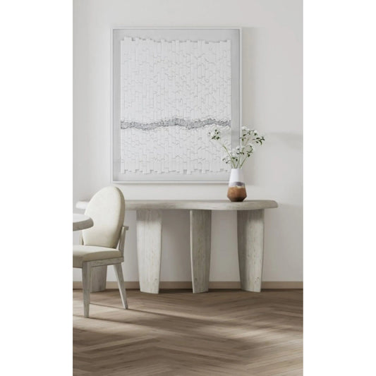 Ashlar Console Table by A.R.T. Furniture in bisque. Made from parawood solids, birch veneers, resin in a transitional style.