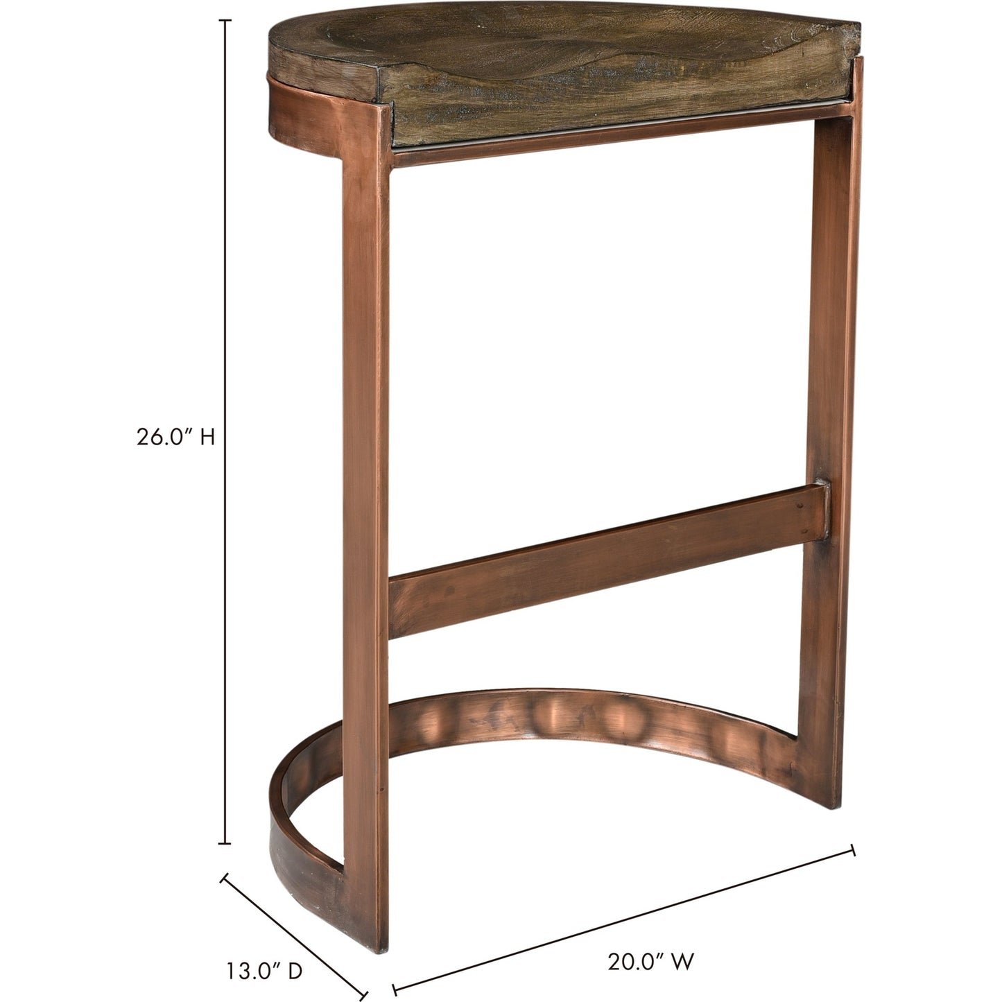 004 S-344715 | Additional Silo | Bancroft Counter Stool by Moe's Home Collection in gray and matt lacquer, water-based stain. Made from solid mango wood, iron base, metal in a modern style.