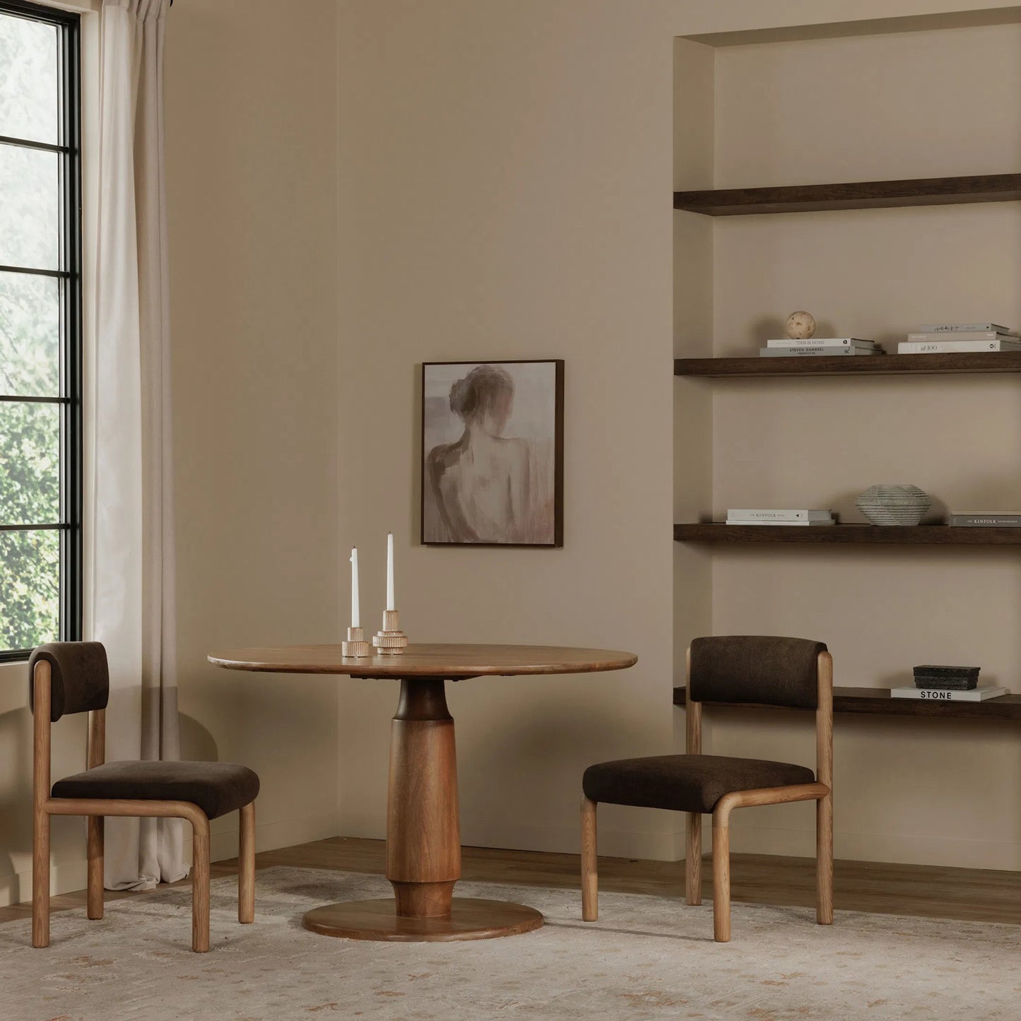 006 SI-2367948 | Lifestyle | Clark Dining Table by Moe's Home Collection in brown. Made from mango wood in a traditional style.