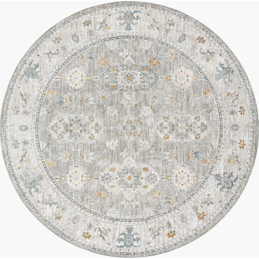 Dresden Rug - 33001 by Livabliss in gray, white, medium gray, mustard, light slate, denim. Made from main: 100% polyester in a unique style.