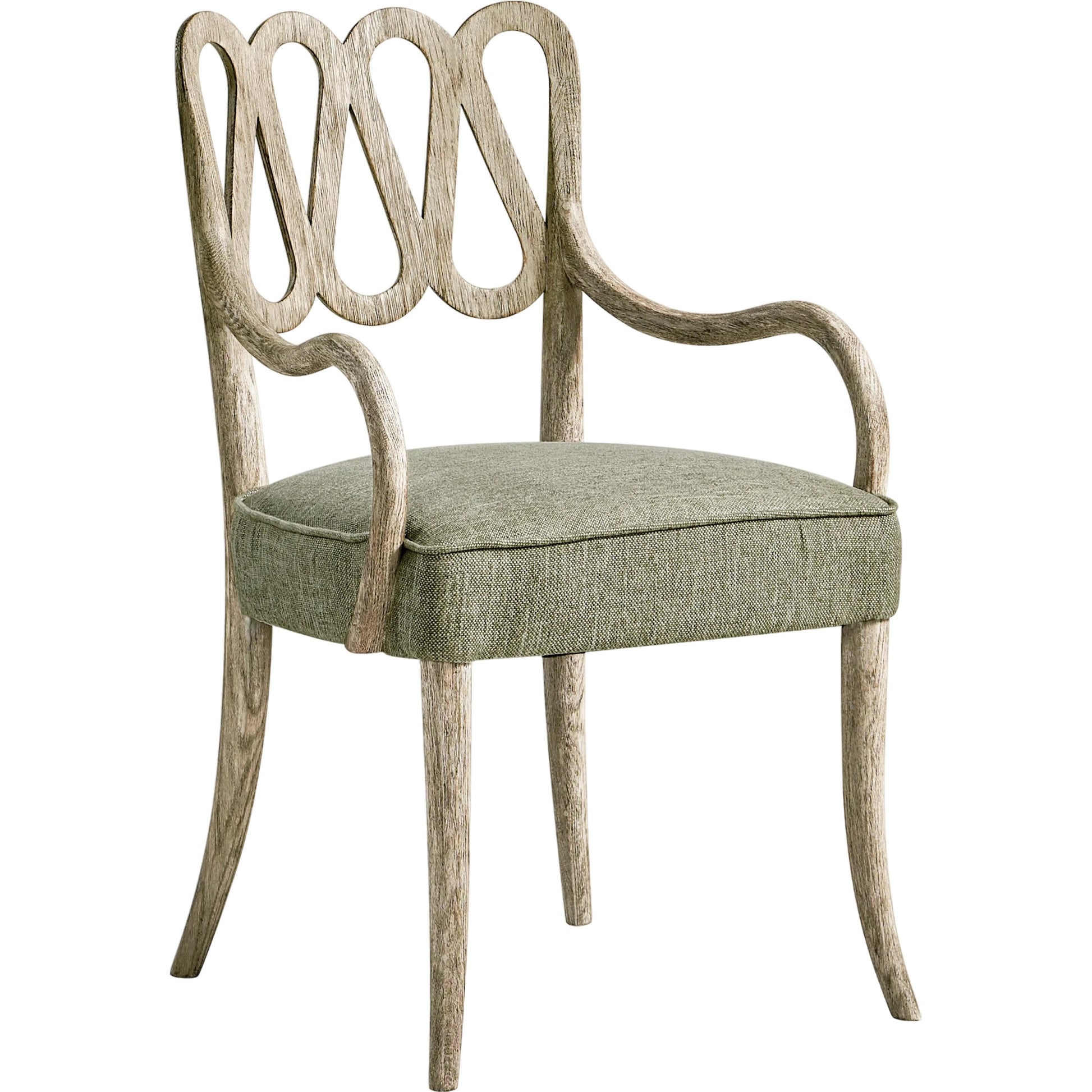 Ampney Arm Chair (Set of 2) by Jonathan Charles in light brown and washed grey oak. Made from oak, foam, fabric in a traditional style.
