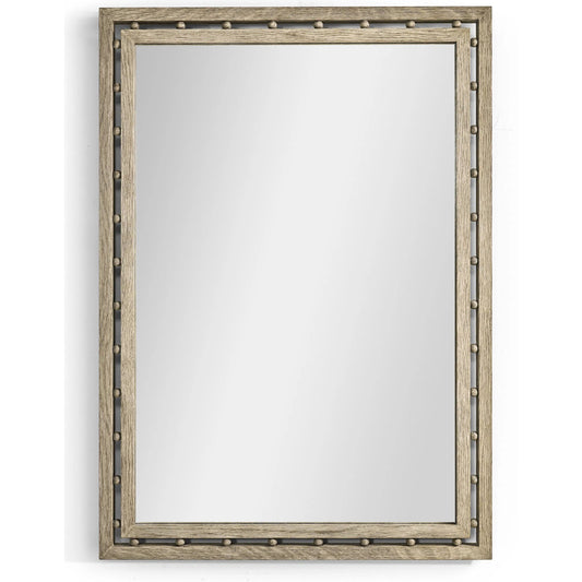 Morris Mirror by Jonathan Charles in grey and greyed oak. Made from oak, oak veneer, mirror in a transitional style.