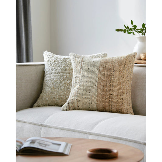 Deccan Traps Pillow - 493460 by Surya in tan, beige, medium gray. Made from wool, cotton in a modern style.