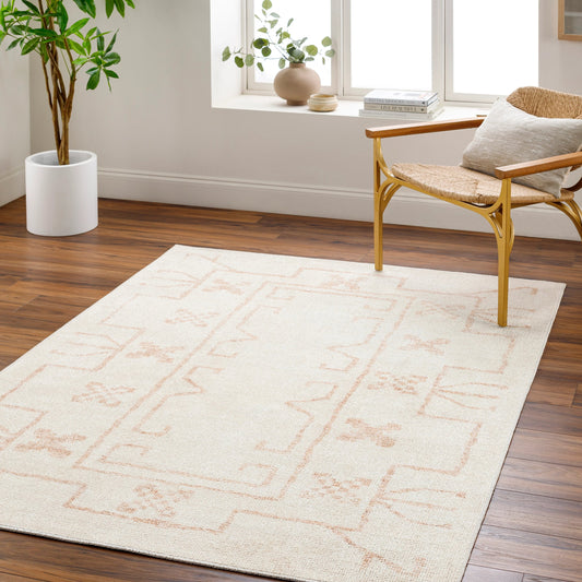 Downtown Rug - 487162 by Livabliss in light beige, cream, tan. Made from face: 100% polyester, warp: 80% cotton, 20% polyester in a unique style.
