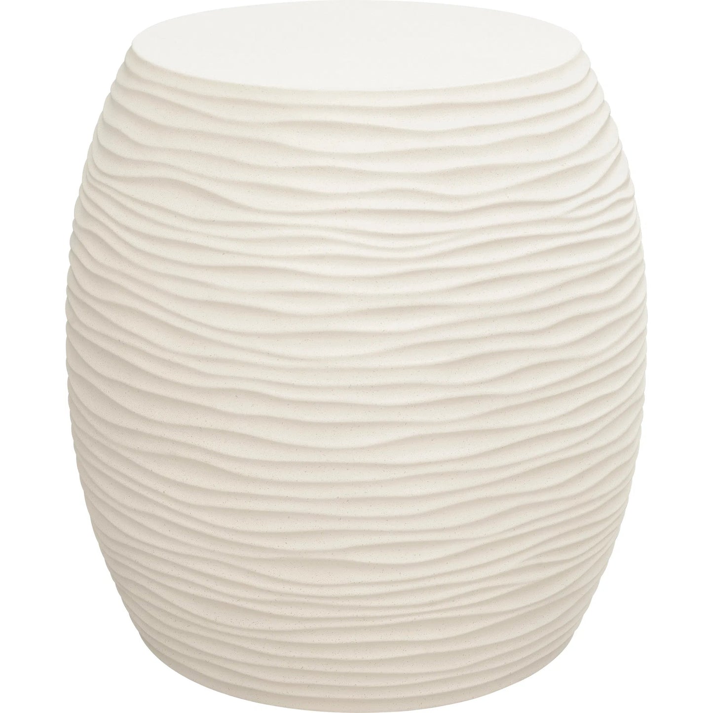 001 SI-2318692 | Primary Silo | Dune Outdoor End Table by Sunset West in white/cream/beige. Made from glass fiber reinforced concrete in a modern style.