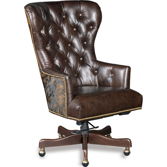 001 SI-1748996 | Primary Silo | Katherine Home Office Chair by Hooker Furniture in kingston eden. Made from leather in a traditional style.
