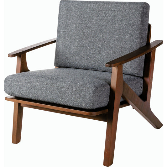 Dover Accent Chair - 359577 by Surya in medium gray, dark brown and wood finish. Made from polyester, pine, polyurethane foam, dacron in a modern style.
