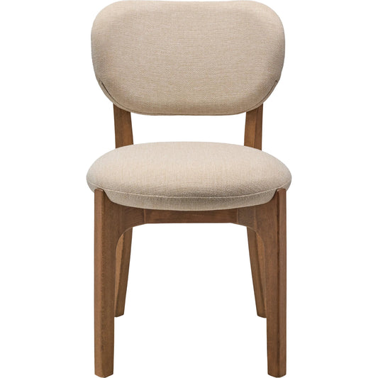 Devin Dining Chair (Set of 2) by Surya in upholstery: cream; base: wheat and wood, finish. Made from polyester, beechwood, polyurethane foam in a transitional style.