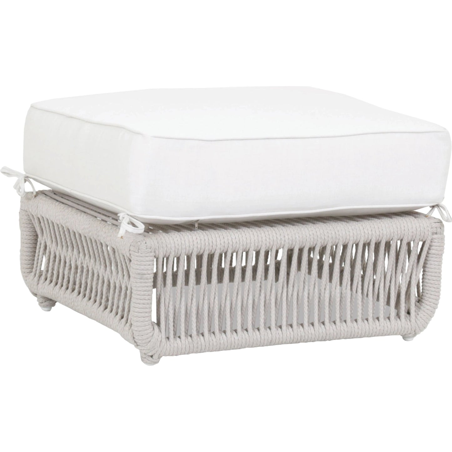 001 SI-2167050 | Primary Silo | Dana Outdoor Rope Ottoman in Linen by Sunset West in natural. Made from olefin rope in a coastal style.