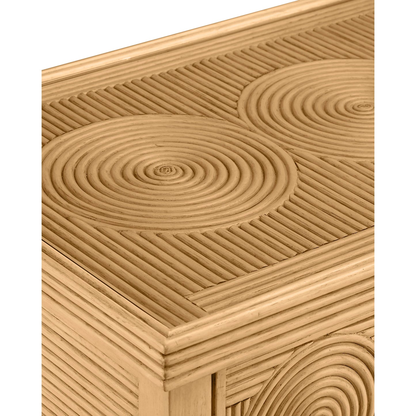 025 SI-1894521 | Additional Silo | Santos 2-Drawer Chest by Currey and Company. Made from mahogany, rattan, brass, glass in a transitional style.
