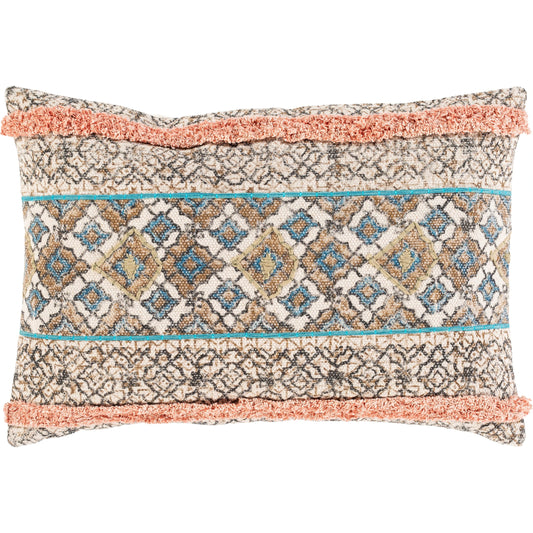 001 SI-1880300,SI-1880301 | Primary Silo | Dayna Pillow - 25939 by Livabliss in beige, orange. Made from 100% cotton in a eclectic & global style.