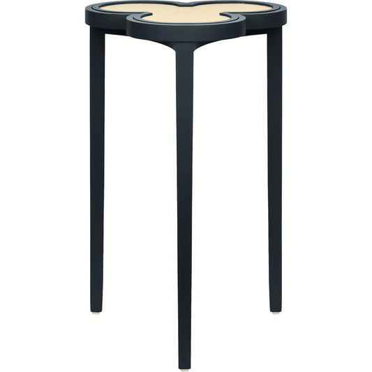 Dylan Clover Cigar Table by Worlds Away. Made from solid wood, mdf, rattan in a eclectic & global style.