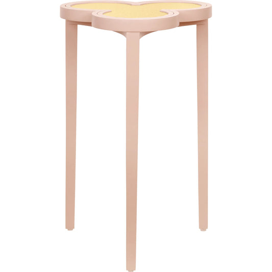 Dylan Clover Cigar Table by Worlds Away. Made from solid wood, mdf, rattan in a eclectic & global style.